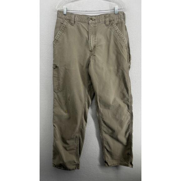 Carhartt Other - CARHARTT Pants Mens 34x32 B151 Utility Work Canvas Carpenter Khaki Cotton Beige